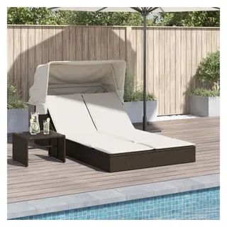 vidaXL Doppel-Sonnenliege 53 x 24 x 110 cm Braun