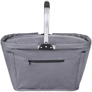 Boxxx Einkaufskorb , Grau , Metall , 30 l , rechteckig , 27x27x50 cm , Lfgb , faltbar, Griffe, Deckel, Innenfutter, lebensmittelecht, recycelbar , Ordnen & Aufbewahren, Körbe, Einkaufskörbe