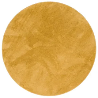 Pergamon Hochflor Teppich Melia Rund Curry 120x120cm