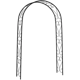 Outsunny Rosenbogen, Stahl, Schwarz , Metall , 37x230x125 cm , Dekoration, Gartendeko