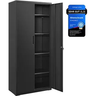 Songmics Aktenschrank 80 x 40 x 180 cm Schwarz