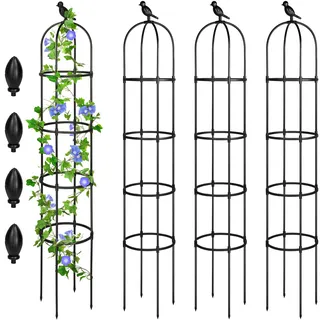 4 Stück 1,8 m Garten Obelisk Rankgitter für Kletterpflanzen Outdoor Rostfrei Rose Rankgitter für Töpfe Hoher Turm Pflanzengitter Metall Garten Rankgitter für Outdoor Indoor Reben Blumenpflanzen