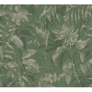 A.S. Creation Vliestapete Blätter Dschungel 10,05 m x 0,53 m Grün-Gold FSC®