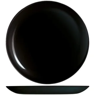 H+H Premiere Set 6 Speiseteller, Glas, schwarz, 27cm