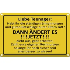 Blechschild 20x30 cm - Liebe Teenager - ÄNDERT ES