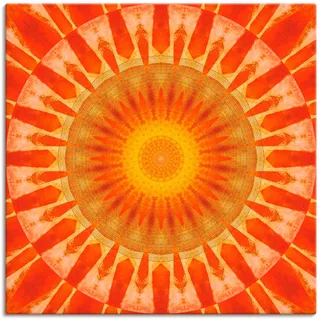 Artland Wandbild "Mandala Sonnenuntergang" klassische Fantasie 1 Stk. tlg. als Leinwandbild, Poster in verschied. Größen, farbe bild(er): orange