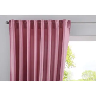Gardinenbox Vorhang Verdeckte Schlaufen Cationic »JENA« HxB 145x140 cm Altrosa Blickdicht Leinen Optik Gardine Meliert Gardinenband mit Raffhalter, 2019037