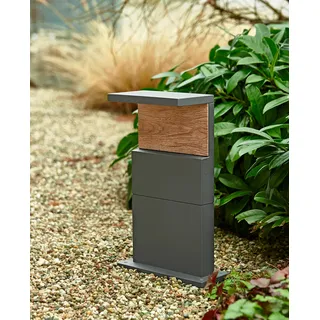 Heitronic Sockelleuchte Aluminium B:22cm H:60cm T:13,3cm 1 Stk. grau