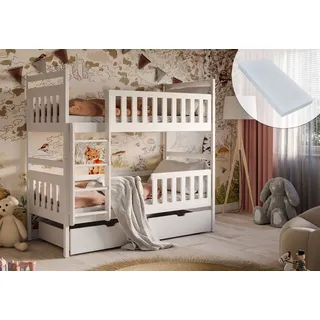 Kids Collective Hochbett 80 x 180 cm Kiefer massiv weiß