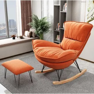 Sessel Design Relax Orange Textil Wohnzimmer Polster Luxus Einsitzer - Orange