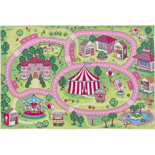 Andiamo Kinderteppich ANDIAMO "Street", pink, B:100cm H:5mm L:150cm, Obermaterial: 100% Polyester, Teppiche, Kinderteppich, Straßen-Spiel-Teppich, weiche Spielunterlage, rutschhemmend