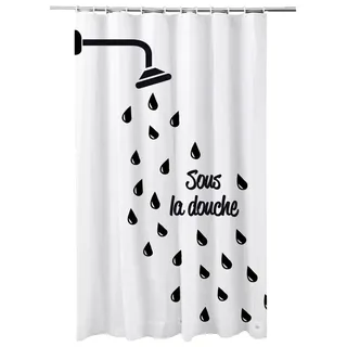 ADOB Duschvorhang Breite 180 cm Höhe 200 cm, schwarz-weiß