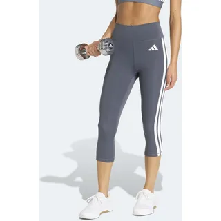Trainingstights ADIDAS PERFORMANCE "OPTIME ESSENTIALS WORKOUT 3-STREIFEN 3/4 LEGGINGS", Damen, Gr. M, N-Gr, aurora onix, weiß, Obermaterial: 85% Polyester, 15% Elasthan, 3/4-Länge, Hosen Trainingstights