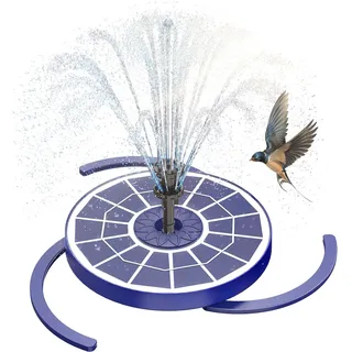 AISITIN Solarbrunnen für Draussen Verbessert, 3,5W Solar Schwimmender Fontäne Pumpe mit Verschiedene Sprüh Effekten, Solar Springbrunnen für Außen mit Dunkelblau Glasscheibe für Garten,Teich,Vogelbad