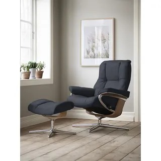 Stressless® »Mayfair« Set, Relaxsessel mit Hocker, mit Hocker, mit Cross Base, Größe S, M & L, Holzakzent Eiche blau