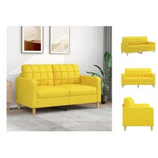 vidaXL 2-Sitzer-Sofa Hellgelb 140 cm Stoff