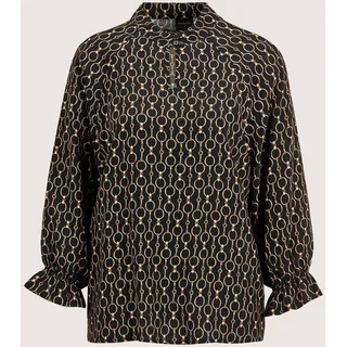 Langarmbluse MADELEINE "Bluse Elegante Viskosebluse mit Grafik-Print", Damen, Gr. 38, schwarz (schwarz, nussbraun, multicolor), Obermaterial: 100% Viskose CV., Modern, Blusen Langarmbluse