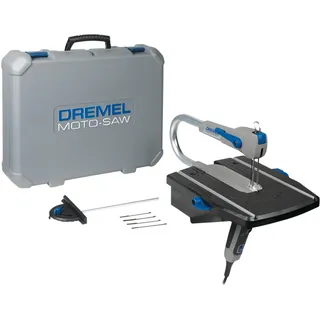 DREMEL MS20 Moto-Saw Dekupiersäge, kompakte 2-in-1-Tischkreissäge (70 W) mit 1 Zubehörteil und 5 Sägeblättern für seitliche und lange Schnitte in Weiches Holz, Laminat und Kunststoff