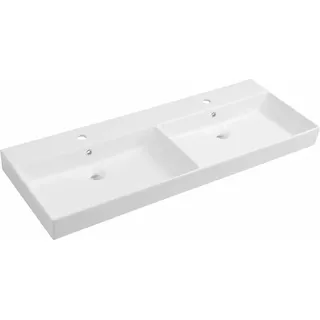 KARE 120 Keramik-Doppelwaschtisch 120x46cm, für Badmöbel. weiss - Weiß