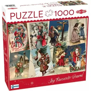 Tactic Puzzle 1000 Vintage-Weihnachtskarten