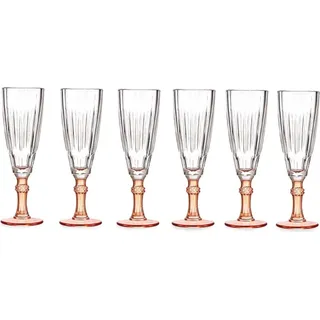 Weinglas mit buntem Fuß, 170 ml, 6 Stück - Bunt