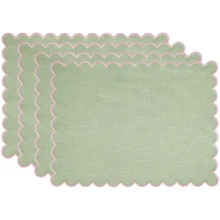 Butlers Tischset (4er Set) Summer Cheer , Grün , Textil , 33x47 cm , Heimtextilien, Wohntextilien, Tischwäsche, Tischsets