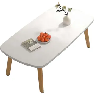 GarveeHome Tisch Niedrig Klappbar 80 x 50 x 44 cm 7.45kg, Kaffeetisch Couchtisch Keine Montage Erforderlich, Kleiner Schreibtisch, Klappbarer Esstisch für Wohnzimmer Schlafzimmer, Weiß