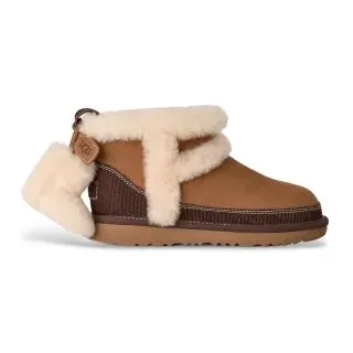 UGG Unisex für Kinder. 1180421K Classic Mini II Heritage Lederstiefeletten braun (33.5), Wohnung, Keine, Lässig, Kinderbekleidung