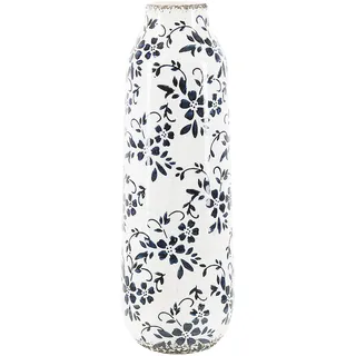 Beliani Blumenvase Steinzeug weiß Mulai