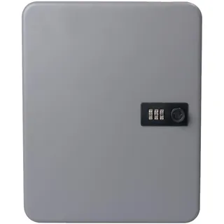 Pavo - Schlüsselkasten Fuer 54 schlüssel mit Zahlenschloss, Maße: 6x24x30 cm, inklusive Schlüsselanhänger – Dunkelgrau, Metall Schlüsselschrank, 54 Haken