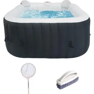 Sunspa Aufblasbarer Whirlpool, 4 Personen, 155 x 155 cm, 600 Liter, 130 Micro-Jets, Inklusive Zubehörset - Bunt