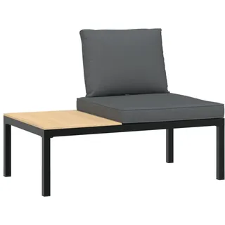 SYFAXTM Gartenbank mit Kissen Schwarz Aluminium - Schwarz