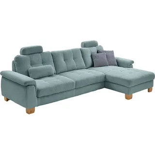die planbar Ecksofa Cord 3-Sitzer Blau