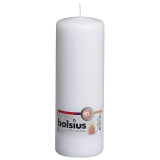 bolsius Stumpenkerzen - Weiß - 20 cm - Brenndauer 75 Stunden, 8 Stück