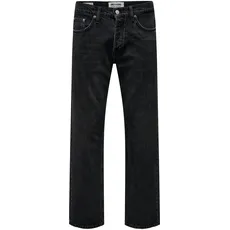 ONLY & SONS Male Locker geschnitten ONSEDGE Loose BLK OD 6985 DNM Jeans NOOS