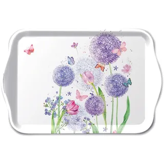 Ambiente kleines Tablett Dekotablett 13 x 21 cm Melamin Blumen Gräser Pastell Serie Flower Beauty