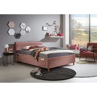 Meise Möbel meise.möbel Polsterbett Fun mit Lattenrost Stoff Rosa Rose 90 x 200 cm