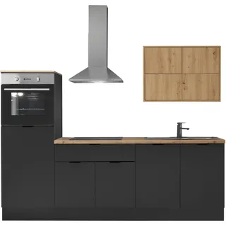 kochstation Küchenzeile KS-Georgia 250 cm schwarz