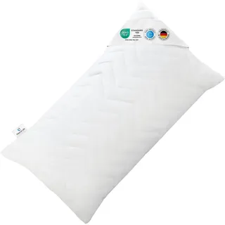 Kopfkissen 40x80 VERDA, 100% nachhaltig & made in Germany, Ergonomisches Schlaf-Kissen 40 x 80 aus recyceltem Material, Höhenverstellbar für Bauch-, Rücken- & Seitenschläfer, Ideal für Allergiker
