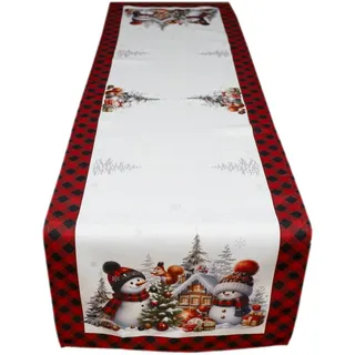 texpot Tischläufer 40 x 90 cm Schneemänner Weihnachten Tischband