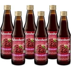 RABENHORST Preiselbeere Muttersaft BIO 6er Pack (6 x 330 ml) - 100% purer Preiselbeer - Direktsaft aus erster Pressung