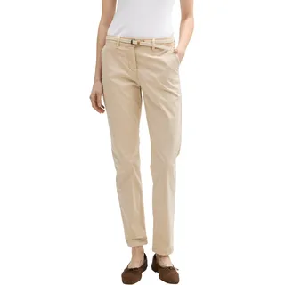 TOM TAILOR Chinohose mit Gürtel, beige