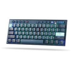 Redragon K632 PRO 60% Wireless RGB mechanische Tastatur, Bluetooth/2.4Ghz/Kabelgebundene Tri-Mode Low Profile Gaming Tastatur mit No-Lag Verbindung, dedizierter Mediensteuerung und roten Schalter