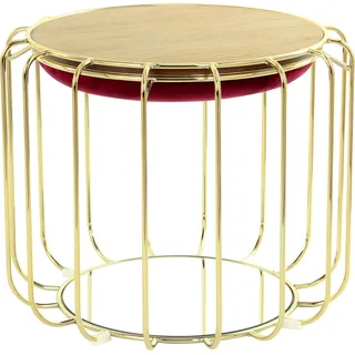 Kayoom Pouf Comfortable 110 abnehmbares und wendbares Oberteil 50 x 45 x 50 cm Rot/Gold