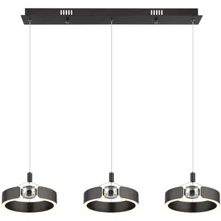 Globo Led-Hängeleuchte , Klar, Opal, Bronzefarben , Metall, Kunststoff, Glas , F , 22x125x86 cm , Ce , beliebig kürzbar , Lampen & Leuchten, Leuchtenserien