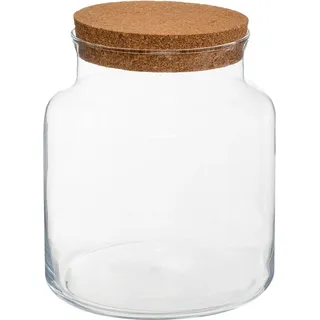 Glastopf/Vase fur Pflanzenokosystem - Deckel Kork- D18 x H21 cm - Terrarium - Transparent
