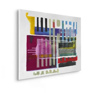 KOMAR Leinwandbild »Tetris Wall - Größe 60 x 90 cm« Natur 1 Stk. tlg. Keilrahmenbild mi Echtholzrahmen, bunt