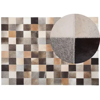 Beliani Kurzflor-Teppich Soke 230/160 cm , Multicolor , Fell , Patchwork , Rechteckig , 160x230 cm , Teppiche und Böden, Teppiche, Orientteppiche