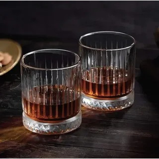 Pasabahce Elysia 520014 Whiskygläser im Retro-Design, Kristallglas, 210 ml, 4 Stück