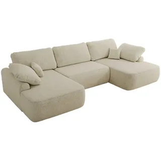 MKS Wohnlandschaft Cubo U Creme Struktur